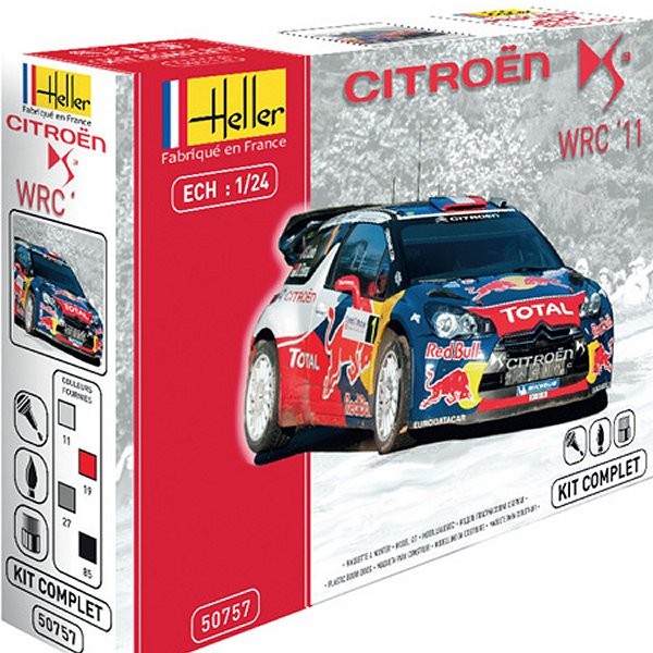 Maquette voiture : Kit complet : Citroën DS3 WRC'12 - Heller-50757