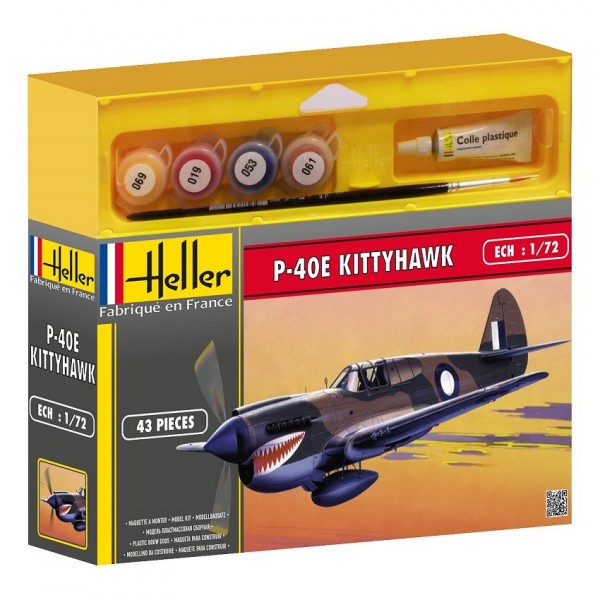 Maquette avion : Kit complet : P-40 E Kittyhawk 1A - Heller-50266P