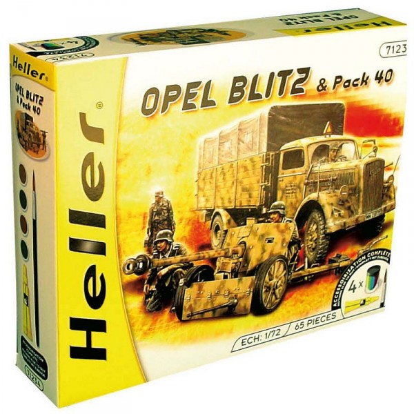 Maquette camion Opel Blitz et canon Pak 40 : Kit complet - Heller-49994