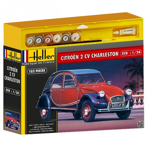 Maquette voiture : Kit complet : Citroën 2 CV Charleston - Heller-50766