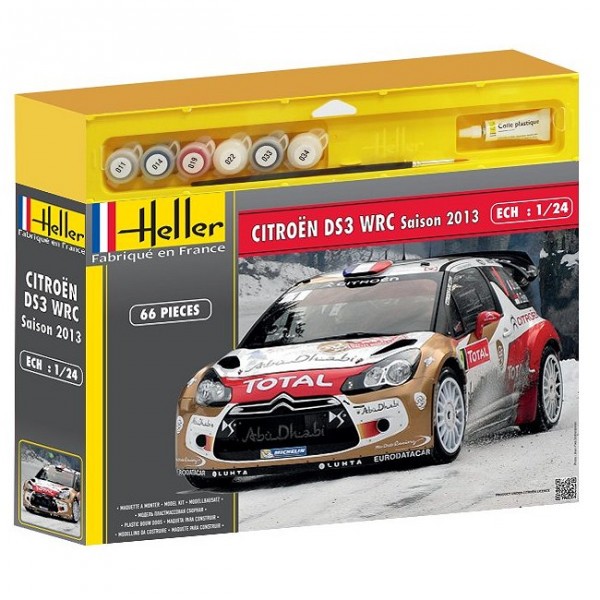 Maquette voiture : Kit complet : Citroën DS3 WRC'13 - Heller-50758P