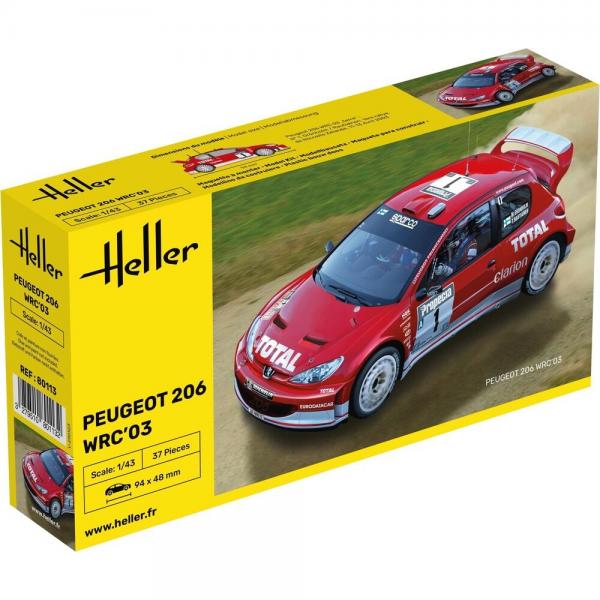 Maquette voiture : Peugeot 206 WRC 03 - Heller-80113