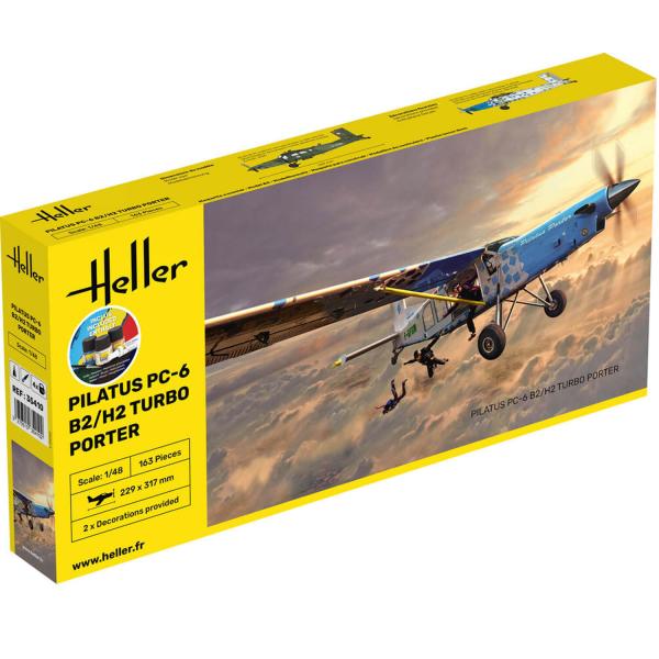Maquette d'avion : Starter kit : PILATUS PC-6 B2/H2 Turbo Porter - Heller-35410