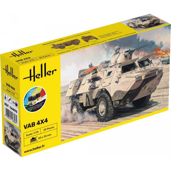 Maquette véhicule militaire : Starter kit : VAB 4x4 - Heller-56898