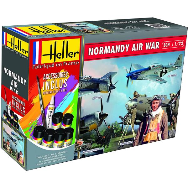 Maquettes avion : Normandie Air War : Mustang, Focke Wulf et figurines - Heller-53014