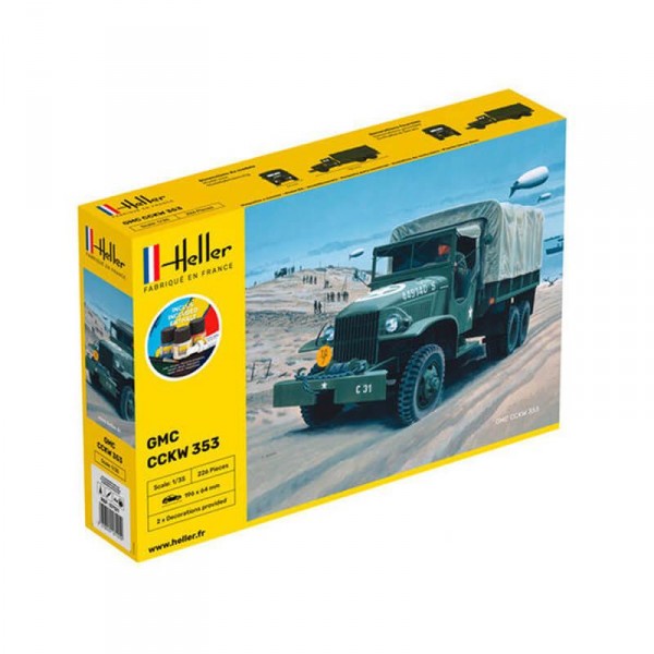 Maquette véhicule militaire : Starter kit : GMC US-Truck - Heller-57121