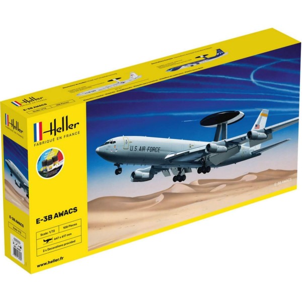 Maquette d'avion : Starter kit : Boeing E-3B Awacs - Heller-56308