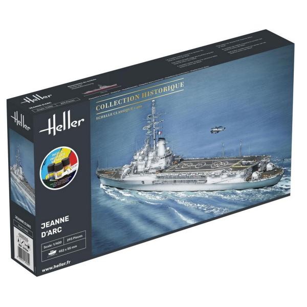 Maquette bateau porte-hélicoptères : Starter Kit : Jeanne d'Arc - Heller-57034