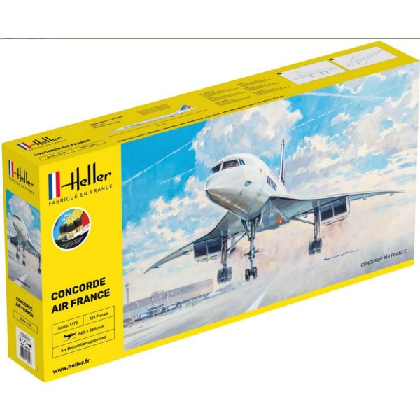 Maquette d'avion : Starter kit : Concorde AirFrance - Heller-56469