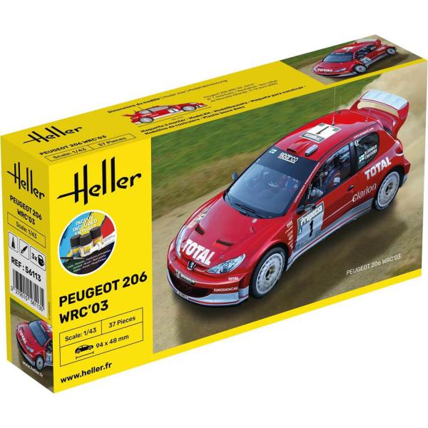 Maquette voiture : Starter Kit : Peugeot 206 WRC'03 - Heller-56113