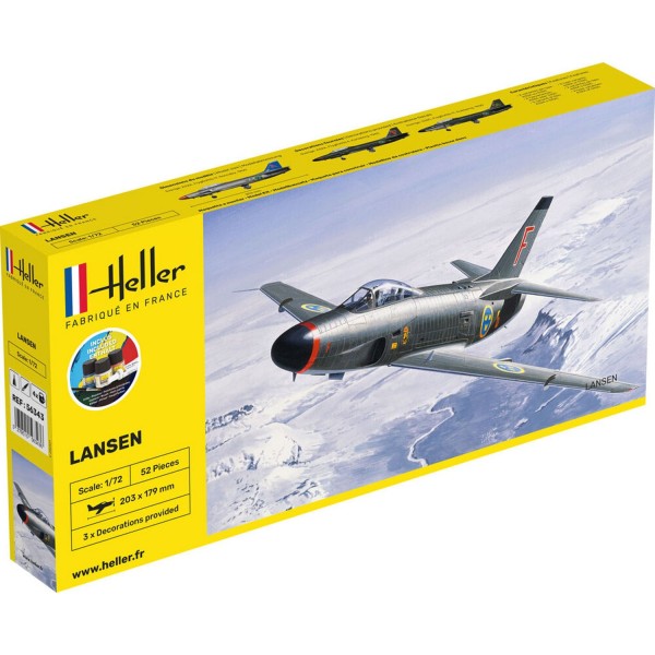 Maquette avion : Kit complet : Saab 32 Lansen - Heller-56343