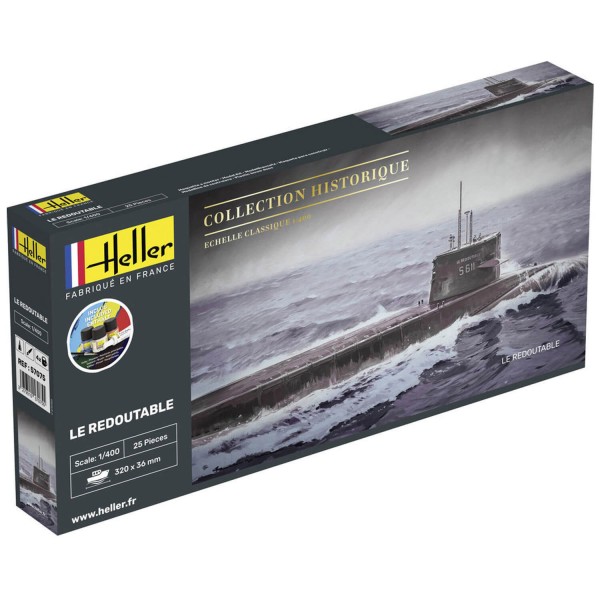 Maquette sous-marin : Collection historique : Starter Kit : U-Boot S/M Redoutable - Heller-57075