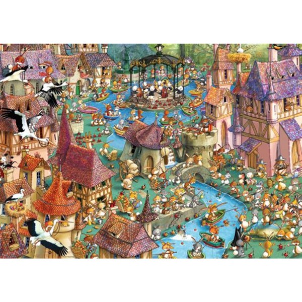 1000 pieces Jigsaw Puzzle - Ruyer: Bunnytown - Heye-29496-58165