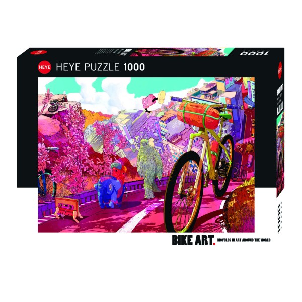 Puzzle 1000 pièces : Bike Art : Tour in Pink - Heye-29677-58313