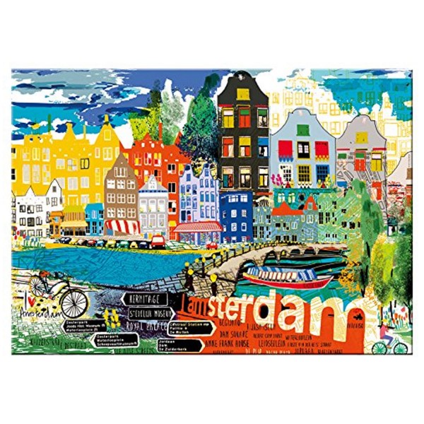 Puzzle 1000 pièces : I love Amsterdam - Mercier-29683-58319