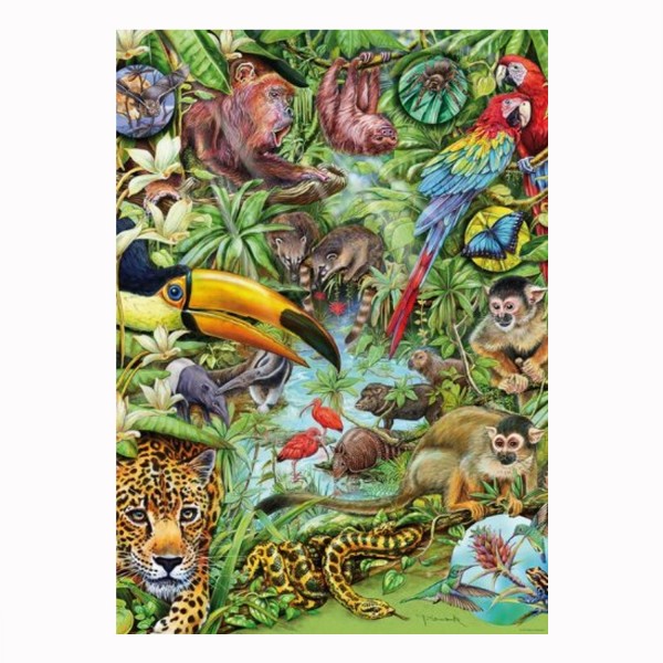 Puzzle 1000 pièces Flora & Fauna : Marion Wieczorek, Forêt tropicale - Mercier-29617-58255
