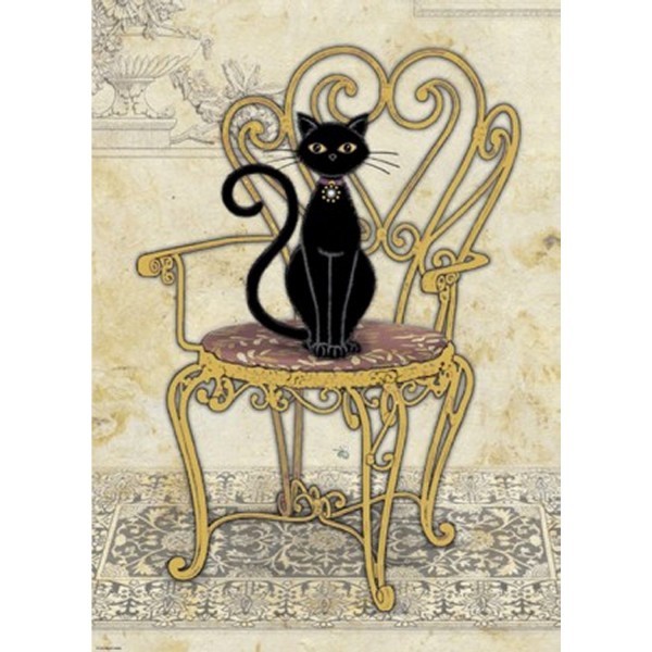 Puzzle 1000 pièces Jane Crowther : Chat sur sa chaise - Heye-29535-58237