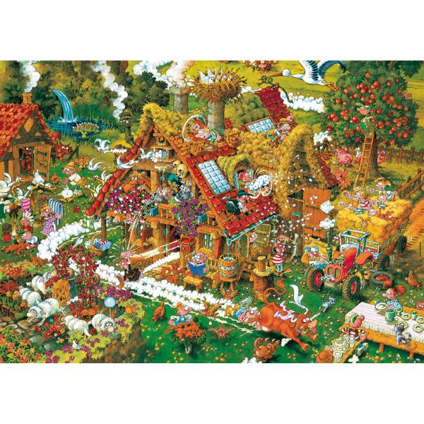 Puzzle 1000 pièces : Cartoon Classics : Drôle de ferme - Heye-58387