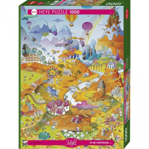 Puzzle 1000 pièces :  Cartoon Classics : Idyll By The Field - Heye-58324