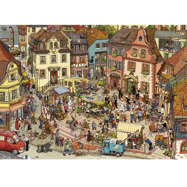 1000 pieces puzzle: Place du Marché, Gabel and Knorr - Heye-58458