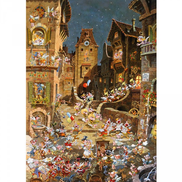 Puzzle 1000 pièces : Romantic Town : By Night, Michael Ryba - Heye-58204-29875