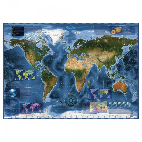 Puzzle 2000 pièces : Satellite Map - Heye-58418