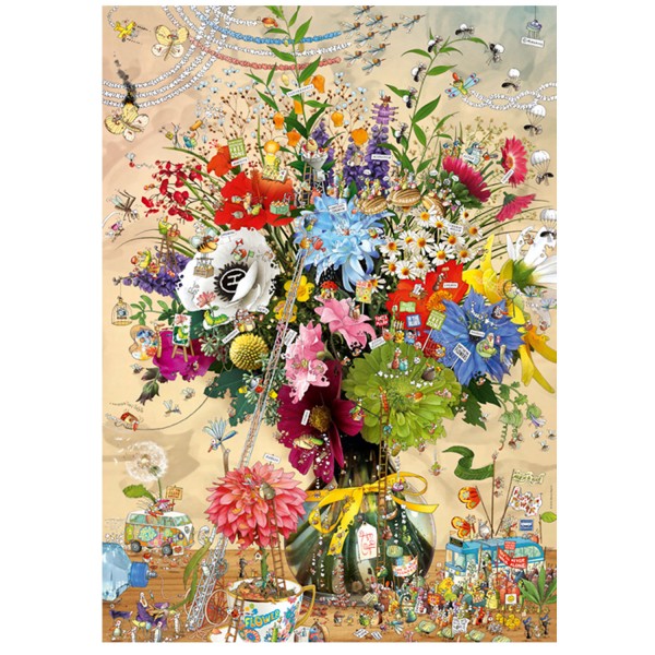 Puzzle 1000 pièces Degano : Flowers life - Heye-58128