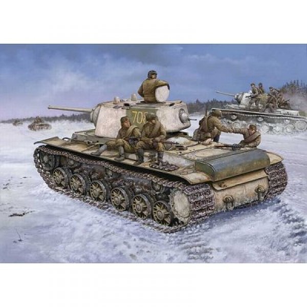 Maquette Char : Russia KV-1 Model 1942 Heavy Cast Turret Tank - Hobbyboss-84813