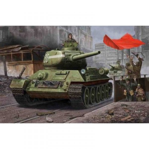 Maquette Char : Russia T-34/85 Model 1944 Anglejointed Turret - Hobbyboss-84809