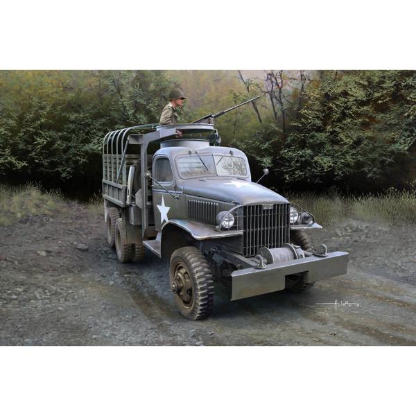 Maquette véhicule militaire : US GMC CCKW-352 Machine Gun Turret Version - HobbyBoss-83833