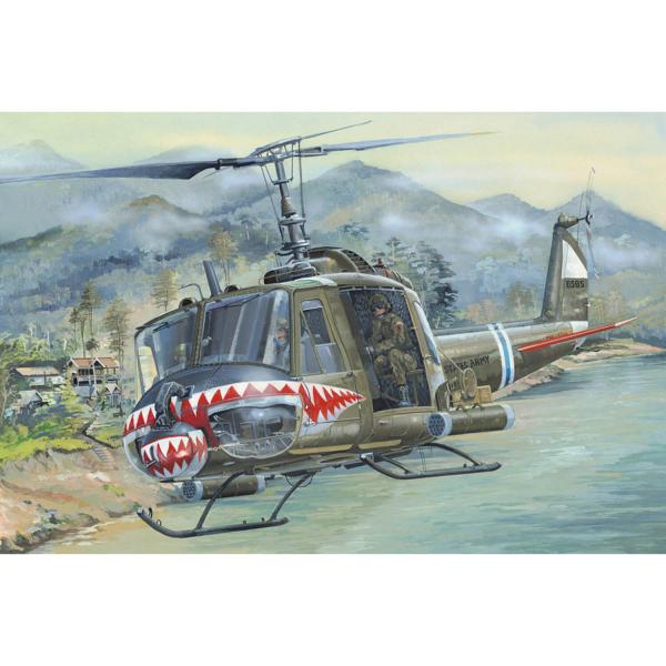 Maquette hélicoptère : hélicoptère d'assaut américain Bell UH-1 iroquois - HobbyBoss-81806