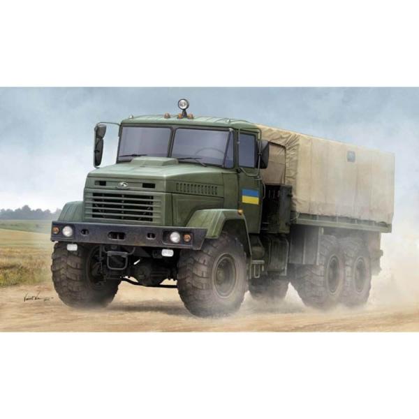 Maquette véhicule militaire : Ukraine KrAZ-6322 Camion cargo «Soldier» - HobbyBoss-85512