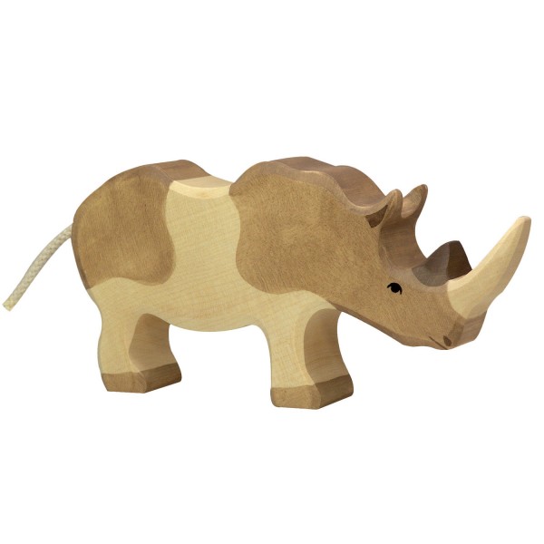 Figurine en bois Holztiger : Animaux de la Jungle : Rhinocéros - Holztiger-8680158