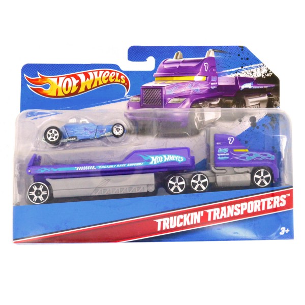 Camion transporteur Hot Wheels et sa voiture : Course dragster duo - Mattel-C0628-R1075