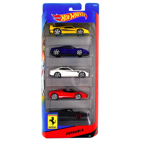Voitures Hot Wheels : Coffret 5 véhicules : Ferrari 5 - Mattel-1806-BFB28