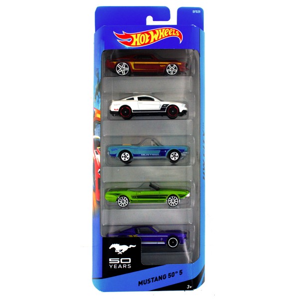 Voitures Hot Wheels : Coffret 5 véhicules : Mustang 50th 5 - Mattel-1806-BFB29