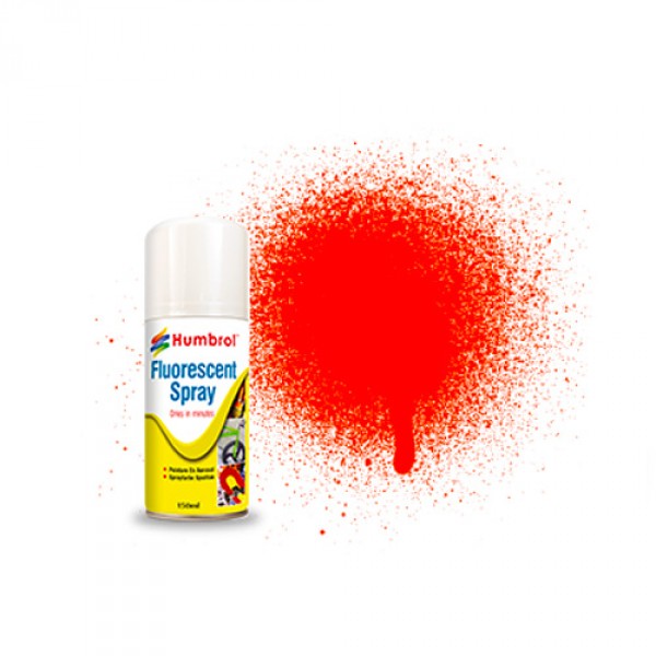 Spray fluorescent acrylique 150 ml : Orange - Humbrol-AD6205
