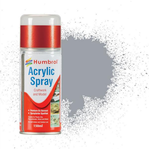Bombe acrylique 150 ml : 165 - Gris Mer Moyen Satin - Humbrol-AD6165