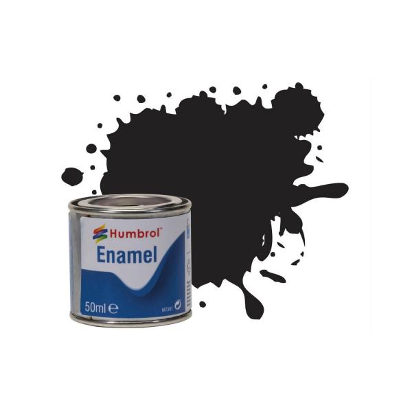 Peinture N°21 Noir - Brillant : Enamel : 50 ml - Humbrol-AQ0021