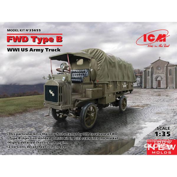 Maquette Véhicule militaire : FWD Type B, WWI US Army Truck  - Icm-35655