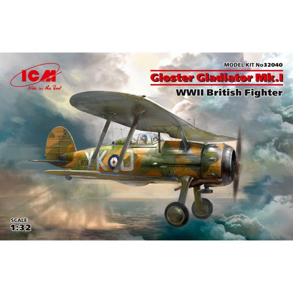 Maquette Avion : Gloster Gladiator Mk I chasseur britannique de la Seconde Guerre mondiale - ICM-32040