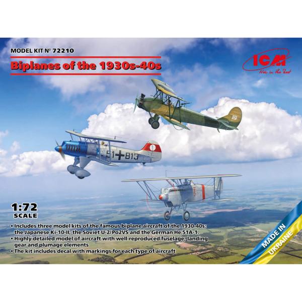 Maquette avions : Biplans des années 30 et 40 - ICM-72210