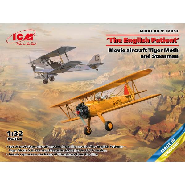 Maquette avion : Le patient anglais, avion de cinéma Tiger Moth et Stearman - ICM-32053
