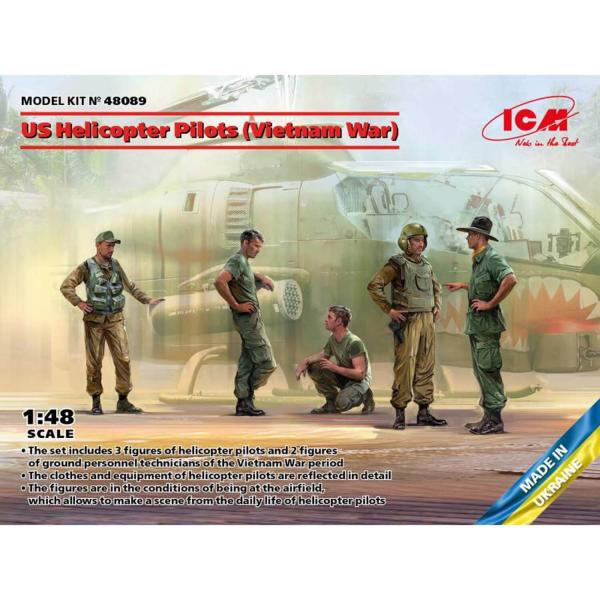 Figurines militaires : Pilotes d'hélicoptères américains (Guerre du Vietnam) - ICM-48089
