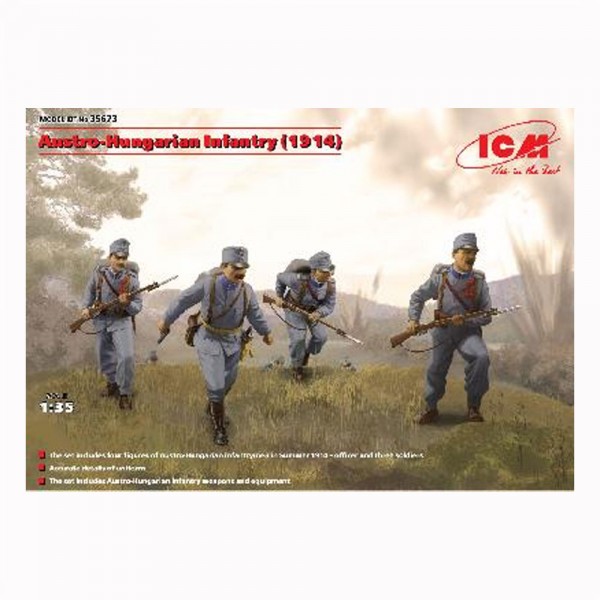 Figurines militaires Infanterie Austro-Hongroise 1ère guerre mondiale et 4 figurines - ICM-35673
