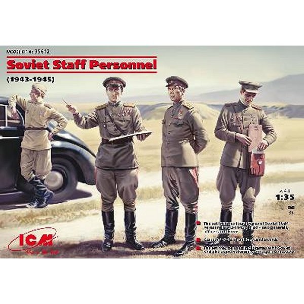 Figurines 2ème Guerre Mondiale : Officiers et personnels d'état major soviétique : 1943-1945 - ICM-35612