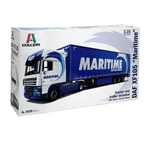 Maquette camion : DAF XF105 with MARITIME Trailer - Italeri-3920