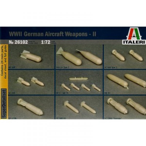 Accessoires militaires : Armement avion 1/72 : Avions allemands WWII Set 2 - Italeri-26102