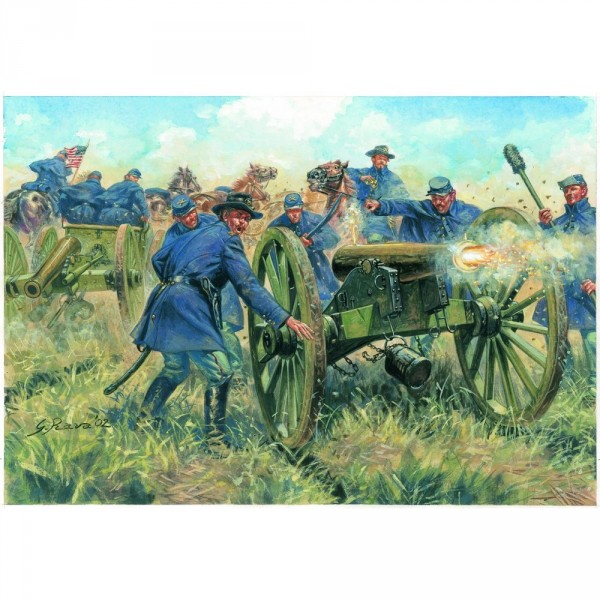 Figurines Guerre de Sécession : Artillerie de l'Union - Italeri-6038