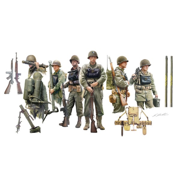 Figurines 2ème Guerre Mondiale : Infanterie US Embarquée D-DAY - Italeri-6522